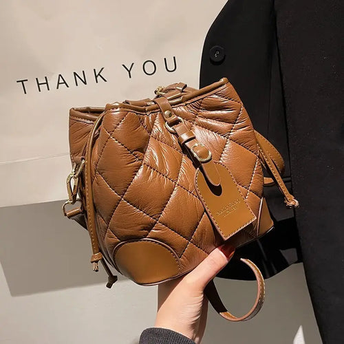 Quilted PU Leather Bucket bag
