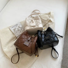 Load image into Gallery viewer, Quilted PU Leather Bucket bag