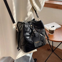 Load image into Gallery viewer, Quilted PU Leather Bucket bag