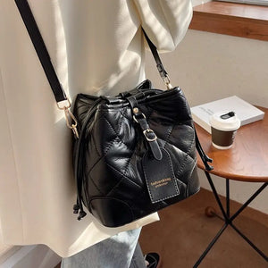 Quilted PU Leather Bucket bag