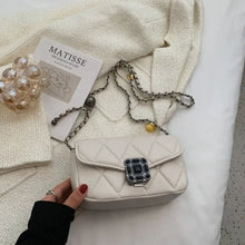 Load image into Gallery viewer, Quilted PU Leather Crossbody Luxury Handbag - white