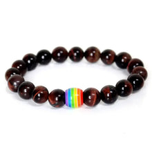 Load image into Gallery viewer, Rainbow Bead Pride Charm Bracelet - 3 / Beads 8mm