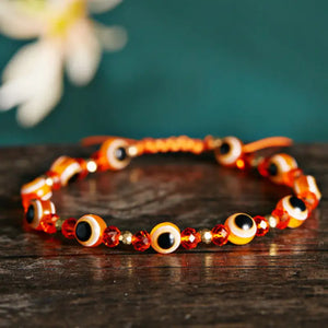 Rainbow Evil Eye Pride Bracelet - Orange