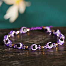 Load image into Gallery viewer, Rainbow Evil Eye Pride Bracelet - Purple