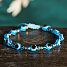 Load image into Gallery viewer, Rainbow Evil Eye Pride Bracelet - Sky Blue