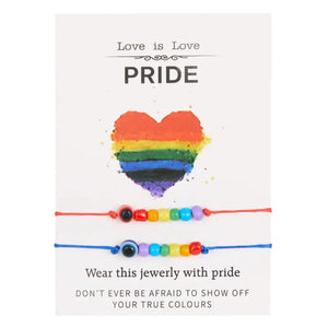 Rainbow Evil Eye Pride Bracelet - Style 1