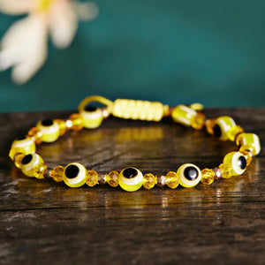 Rainbow Evil Eye Pride Bracelet - Yellow