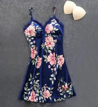 Load image into Gallery viewer, Rayon Nightwear Kimono Sleepwear - Navy blue - Pajamas / L