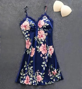 Rayon Nightwear Kimono Sleepwear - Navy blue - Pajamas / L
