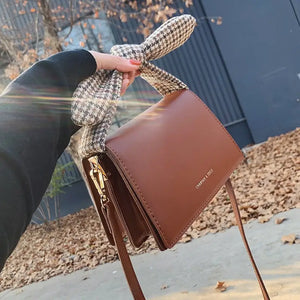 Retro Bowknot Luxury Pu Leather Crossbody Bag