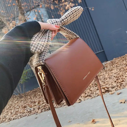Retro Bowknot Luxury Pu Leather Crossbody Bag