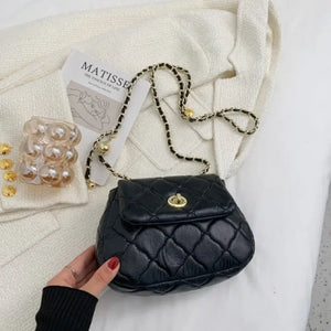 Retro PU Leather Shoulder Side Bag - black