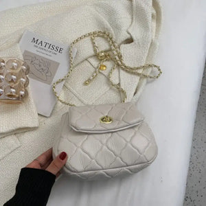 Retro PU Leather Shoulder Side Bag - white