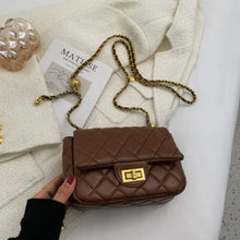 Load image into Gallery viewer, Retro Small PU Leather Luxury Quilted Crossbody Bag - Coffee