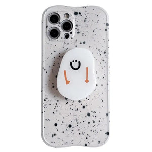 Retro Splash Ink Cute Love Bracket Soft Case For IPhone