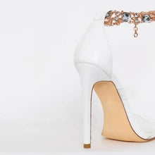 Load image into Gallery viewer, Rhinestone Solid Color Square Toe High Heels