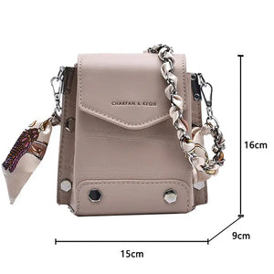 Rivets PU Leather Crossbody Bag