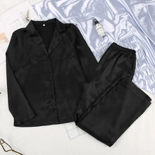 Load image into Gallery viewer, Satin Loose 2 Piece Pajama Set - Black / M