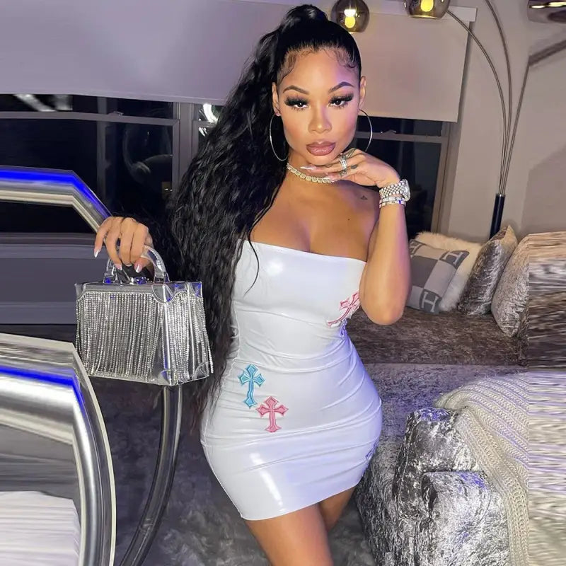 Say It Again Bodycon Mini Dress - White / S