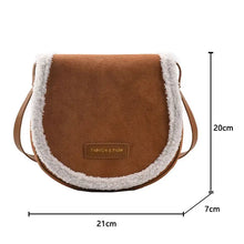 Load image into Gallery viewer, Scrub PU Leather Plush Suede Shoulder Underarm Saddle Bag