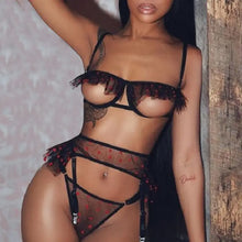 Load image into Gallery viewer, See Through Lace Mesh Bra and Panty Sheer Set