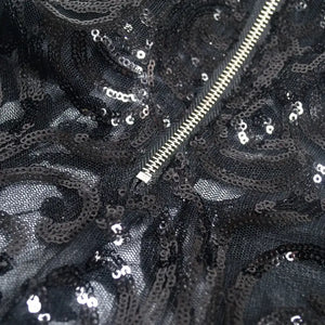 See Through Mesh Sequin Halter Backless Jumpsuit