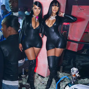 Serenity Long Sleeve Bodycon Streetwear Black Romper