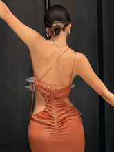 Load image into Gallery viewer, Sexy Cut Out Ruched Maxi Dress
