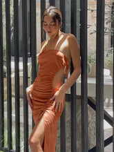 Load image into Gallery viewer, Sexy Cut Out Ruched Maxi Dress