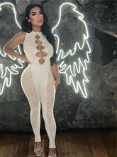 Load image into Gallery viewer, Sexy Solid Mesh Hollow Out Bodycon Jumpsuit