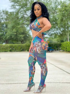 Sexy Striped See-through Bandage Design Two Piece Set