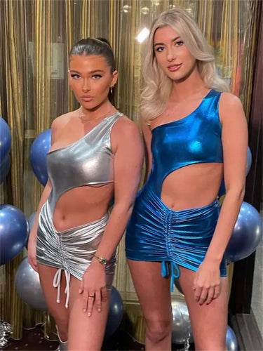 One Shoulder Bodysuit And Skirt Set