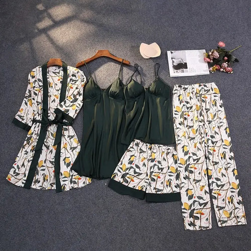 Silky Lace Lounge Pajama Set