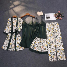 Load image into Gallery viewer, Silky Lace Lounge Pajama Set - Green - A - 5pcs / XXL