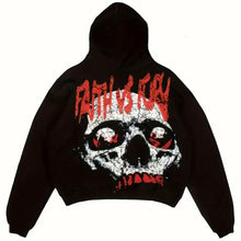 Load image into Gallery viewer, Skull Letter Print Hoodie Casual Womens Long Sleeve