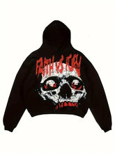 Load image into Gallery viewer, Skull Letter Print Hoodie Casual Womens Long Sleeve