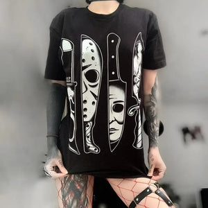 Skull Print Black Gothic T-shirt