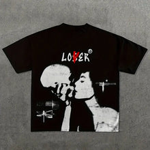 Load image into Gallery viewer, Skull Print Crew Neck Tee - Black / S(4) - customized