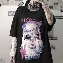 Load image into Gallery viewer, Sky Blue Anime Oversize Streetwear Tee - 1 / M