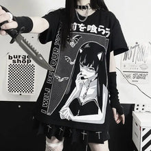 Load image into Gallery viewer, Sky Blue Anime Oversize Streetwear Tee - 2 / M