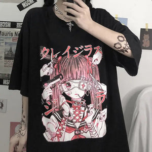 Sky Blue Anime Oversize Streetwear Tee - 7 / XL