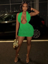 Load image into Gallery viewer, Slayr Deep V Neck Halter Bodycon Dress for Women