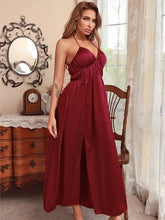 Load image into Gallery viewer, Sleeveless Deep V Neck Ruched Long Dress