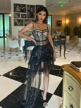 Load image into Gallery viewer, Sleeveless Diamond Sequined Top &amp; Mini Skirt