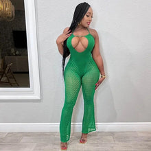 Load image into Gallery viewer, Sleeveless See Through Hollow Out Bodycon Jumpsuit