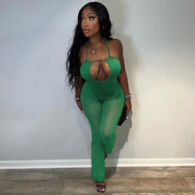 Load image into Gallery viewer, Sleeveless See Through Hollow Out Bodycon Jumpsuit