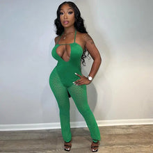 Load image into Gallery viewer, Sleeveless See Through Hollow Out Bodycon Jumpsuit
