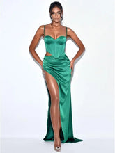 Load image into Gallery viewer, Sling Crop Top &amp; Draped Long Skirt Set