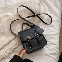 Load image into Gallery viewer, Small Retro PU Leather Crossbody Bag - black