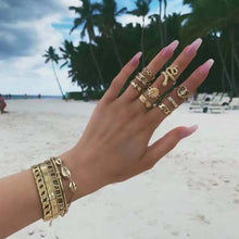 Load image into Gallery viewer, Snake Adjustable Bague Ring Set - 10